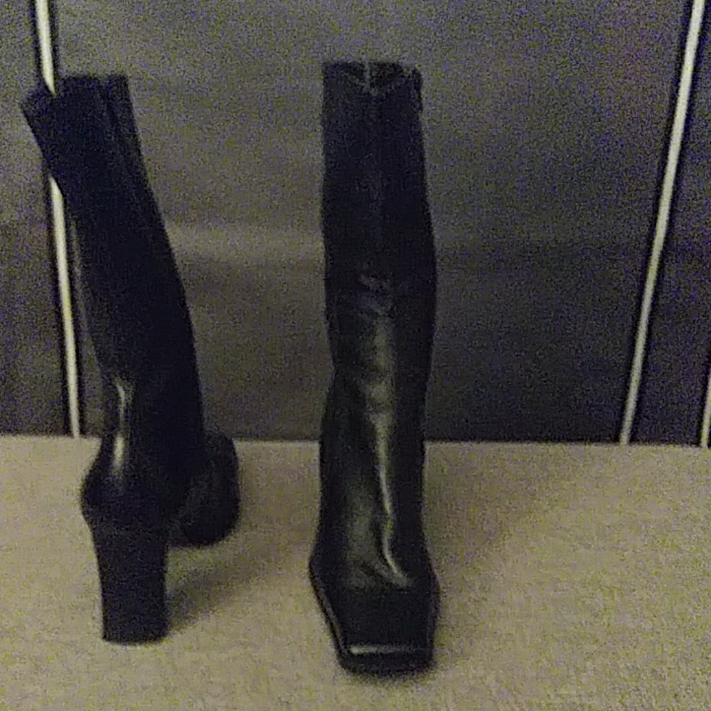 Nine West mid calf black leather boots
